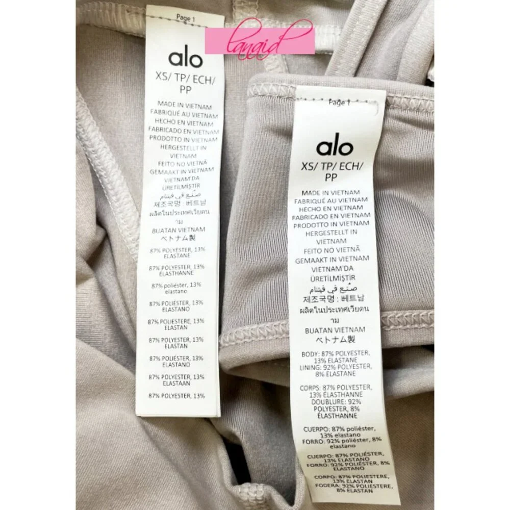 BUNDLE Alo Washed Alosoft Sunray Bra & High-Waist Legging Grey Sky Wash SET XS